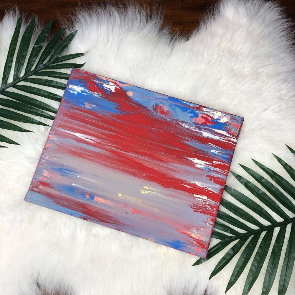 Acrylic on canvas abstract multicolor painting